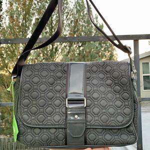 NWT Vera Bradley Classic Shoulder Bag Medium Gray with Matching Wallet